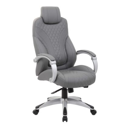 Picture of Boss Office Products Hinged Arm Ergonomic High-Back Chair, Gray