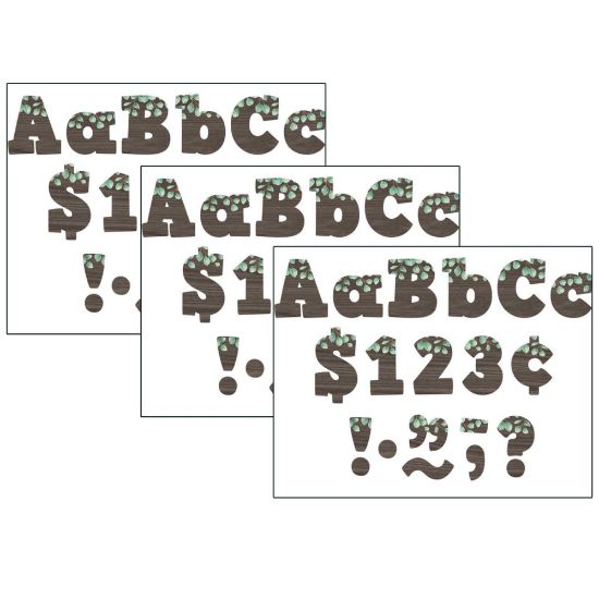 Picture of Teacher Created Resources 4in Letters, Eucalyptus, 230 Pieces Per Pack, Set Of 3 Packs