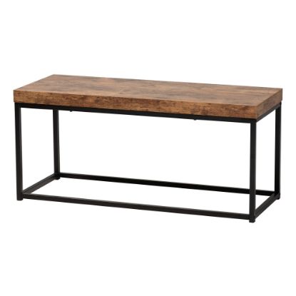 Picture of Baxton Studio Bardot Modern Industrial Accent Bench, 17-3/4inH x 39-7/16inW x 15-3/4inD, Walnut Brown/Black