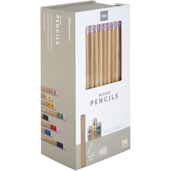 Picture of Office Depot Brand Natural Wood Pencils, #2 Lead, Medium Soft, Pack of 96