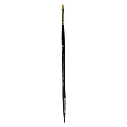 Picture of Winsor & Newton Artists Oil Paint Brush, Size 3, Bright Bristle, Hog Hair, Black