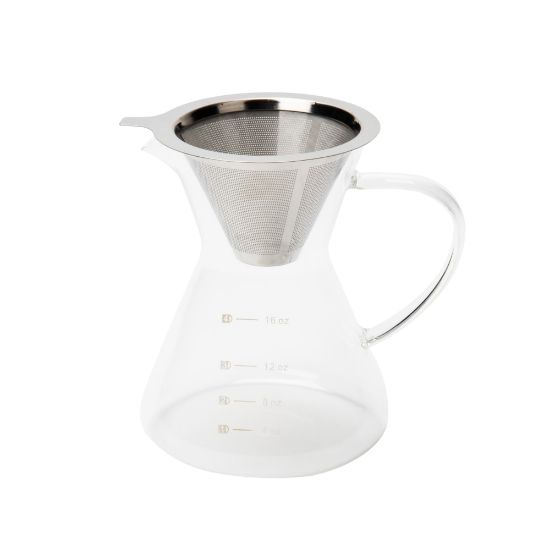 Picture of Mind Reader 2-Cup Pour-Over Coffee Maker, Clear