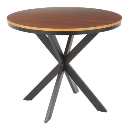 Picture of LumiSource X Pedestal Dinette Table, 30inH x 36inW x 36inD, Walnut/Black