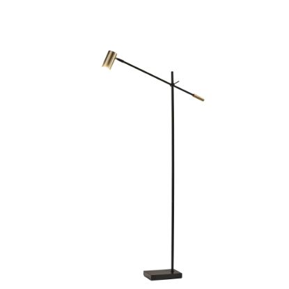 Picture of Adesso Collette LED Floor Lamp, 63inH, Antique Brass Shade/Black Base