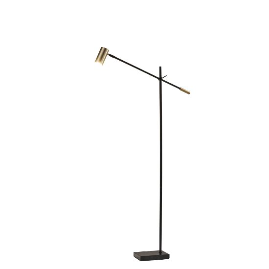 Picture of Adesso Collette LED Floor Lamp, 63inH, Antique Brass Shade/Black Base