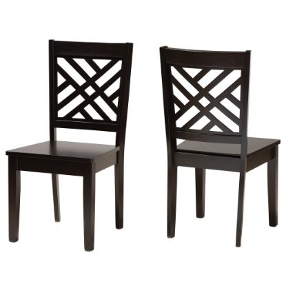 Picture of Baxton Studio Caron Dining Chairs, Dark Brown, Set Of 2 Dining Chairs