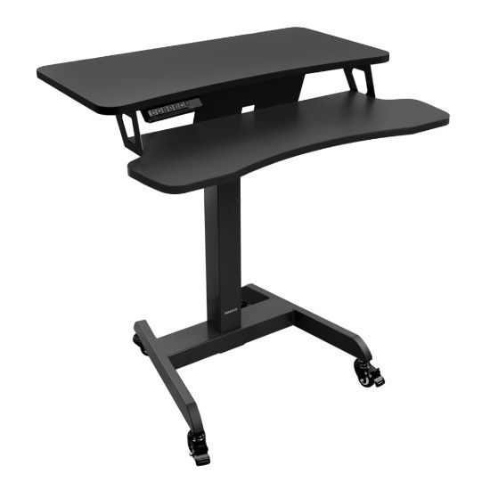 Picture of Mount-It! MI-7982 Electric Height-Adjustable Standing Mobile Workstation, 28inH x 35inW x 5-1/4inD, Black