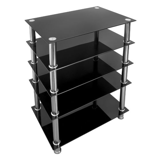 Picture of Mount-It! MI-8671 5-Tier TV Stand, 31inH x 26inW x 15-1/2inD, Black