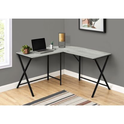 Picture of Monarch Specialties Liberty 56inW L-Shaped Computer Desk, Gray/Black