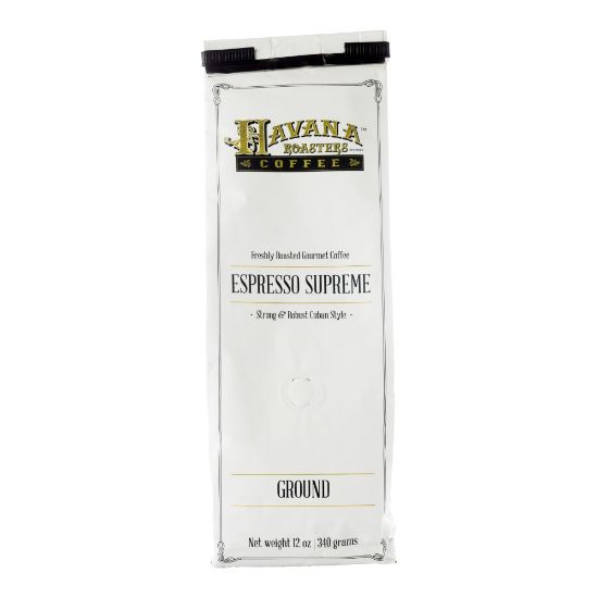 Picture of Havana Roasters Coffee Ground Coffee, Dark Roast, Espresso Supreme, 12 Oz Per Bag, Carton Of 3 Bags