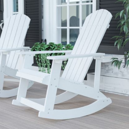 Picture of Flash Furniture Savannah All-Weather Adirondack Rocking Chair, White