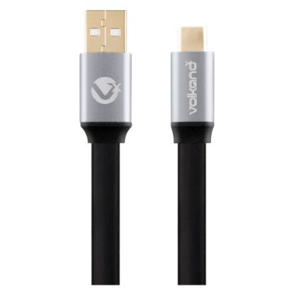 Picture of Volkano X Speed Series USB 3.0 To USB Type-C Cable, 3ft, Flat Black, VK-20071-BK