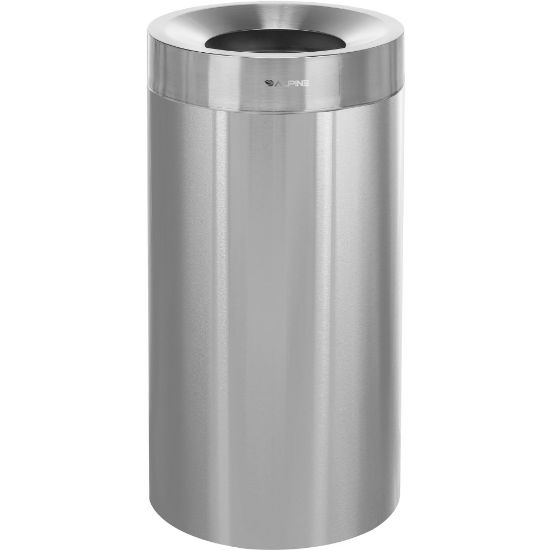 Picture of Alpine Commercial Open Top Indoor Trash Can, 27 Gallon, Stainless Steel