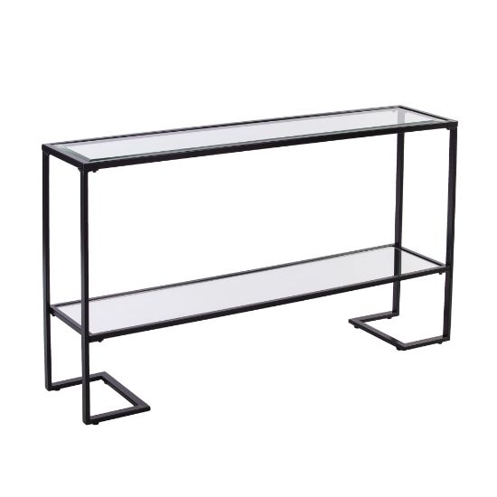 Picture of SEI Furniture Horten Console Table With Glass Top, 29inH x 52inW x 12inD, Black