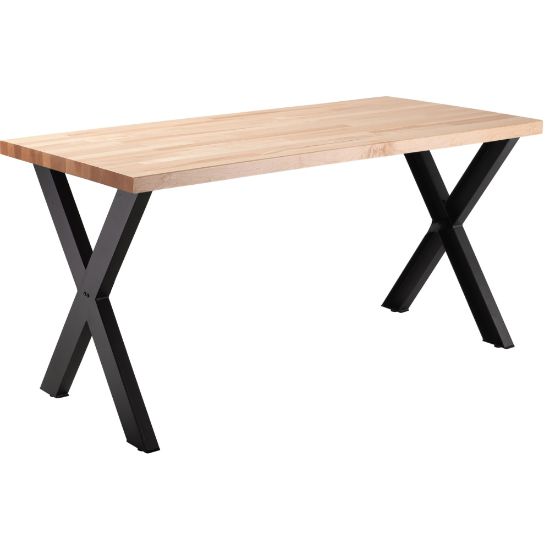 Picture of National Public Seating Collaborator Table, 30inH x 30inW x 72inD, Butcherblock Top