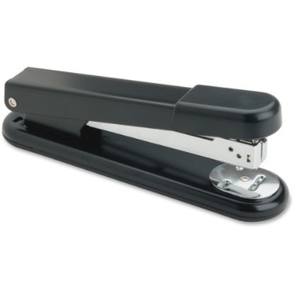 Picture of Business Source All-metal Full-strip Desktop Stapler - 20 of 20lb Paper Sheets Capacity - 210 Staple Capacity - Full Strip - 1/4in Staple Size - 1 Each - Black - Metal, Acrylonitrile Butadiene Styrene (ABS), Rubber