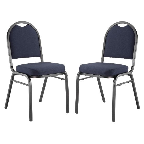 Picture of National Public Seating 9200 Series: Dome-Back Premium Fabric Upholstered Banquet Stack Chair, Midnight Blue Seat/Black Sandtex Frame, Set Of 2