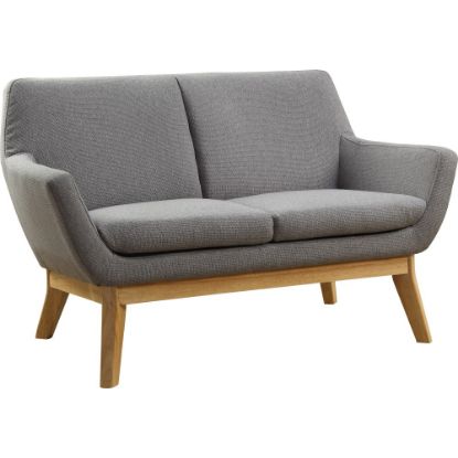 Picture of Lorell Quintessence Upholstered Loveseat, Gray/Natural