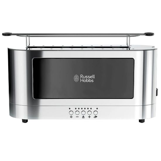 Picture of Russell Hobbs Stainless-Steel 2-Slice Extra-Wide-Slot Long Toaster With Glass Accent, Black