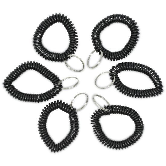 Picture of Universal Wrist Coils With Key Rings, Black, Pack Of 6 Coils