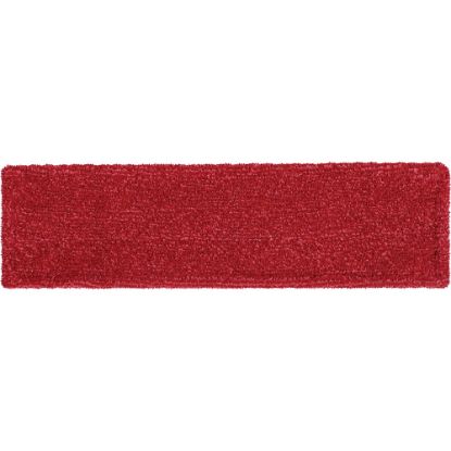 Picture of Rubbermaid Commercial Adaptable Microfiber Flat Mop Pads, 19-1/2in x 5-1/2in, Red, Pack Of 12 Pads