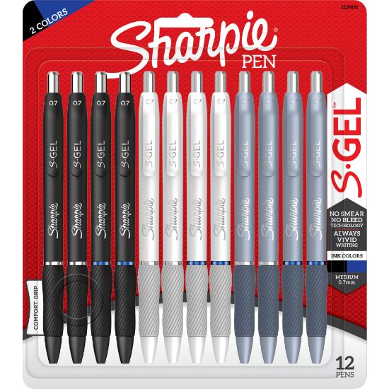 Picture of Sharpie S-Gel Fashion Barrel Gel Pens, Medium Point, 0.7 mm, Assorted Barrel, Assorted Ink, Pack Of 12 Pens