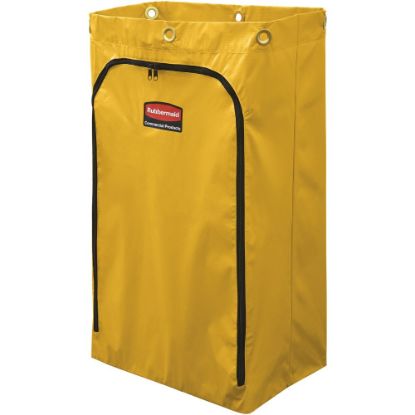 Picture of Rubbermaid Commercial 6173 Cleaning Cart 24-Gallon Replacement Bags - 24 gal Capacity - 6.50in Width x 9.10in Length - Zipper Closure - Yellow - Vinyl - 4/Carton - Janitorial Cart