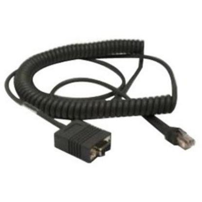 Picture of Honeywell CBL-020-300-C00 Coiled Serial Interface Cable - 9.84 ft Serial Data Transfer Cable - First End: 9-pin DB-9 RS-232 Serial - Female - Black