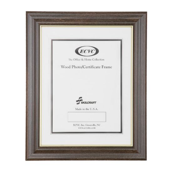 Picture of SKILCRAFT Picture Frame, 8 1/2in x 11in, Walnut, Box Of 12 (AbilityOne 7105-01-282-0631)