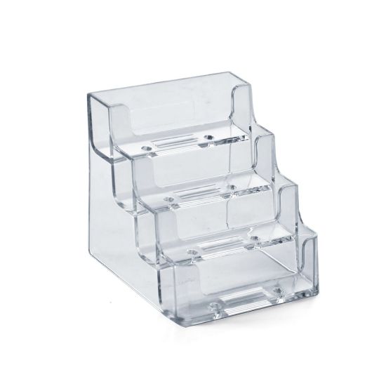 Picture of Azar Displays 4-Tier Acrylic Standard Business/Gift Card Holders, Clear, Pack Of 10