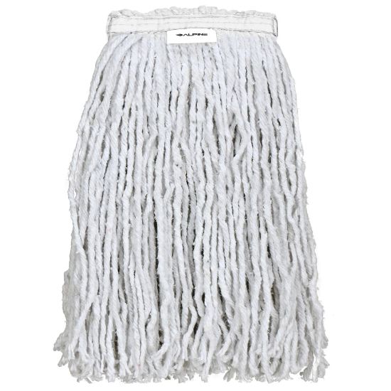 Picture of Alpine Industries Cotton Cut-End Mop Heads With 1in Band, 32 Oz, White, Set Of 12 Heads