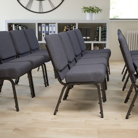 Picture of Flash Furniture HERCULES Series 21inW Stackable Church Chair, Dark Gray/Silvervein