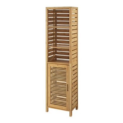 Picture of Linon Bullock 16-1/8inW Single Door Bamboo Cabinet with Shelves, Natural