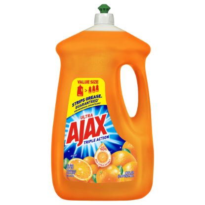 Picture of AJAX Triple Action Dish Soap - 90 fl oz (2.8 quart) - Orange Scent - 1 Each - Pleasant Scent, Phosphate-free, Kosher-free - Orange