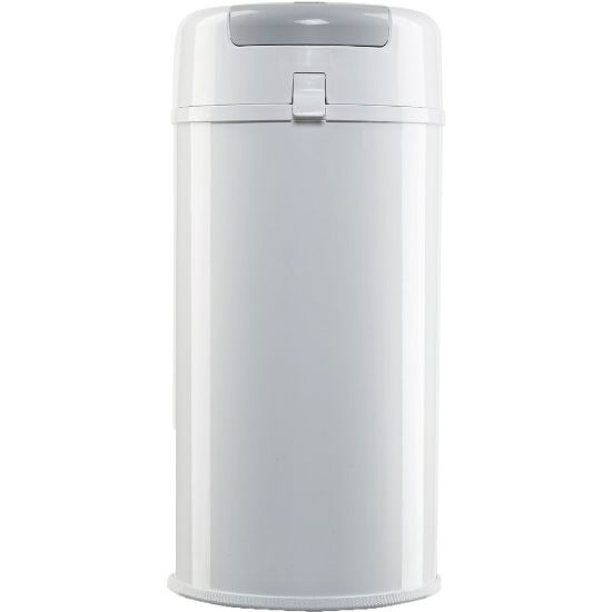 Picture of Bubula Steel Diaper Pail, 25inH x 11-3/8inW, x 11-3/8inD, White/Gray