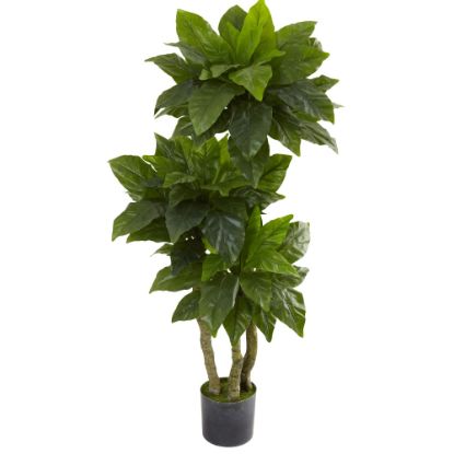 Picture of Nearly Natural 5ftH Polyester Bird Nest Fern Tree With Pot, Green