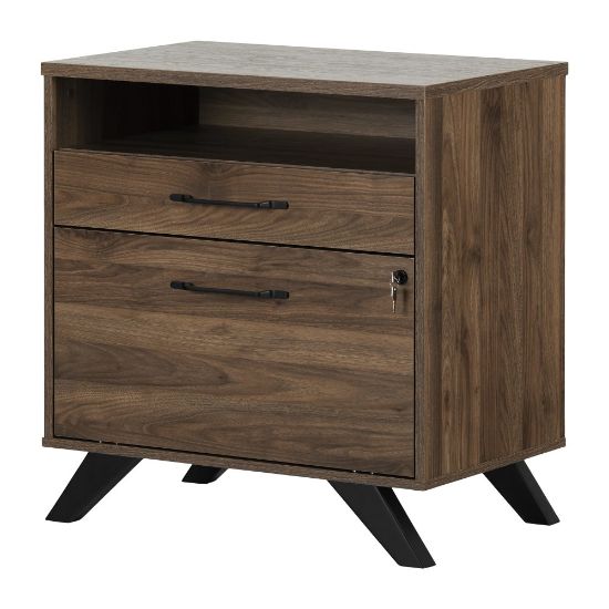 Picture of South Shore 18-1/2inD Vertical 2-Drawer File Cabinet Credenza, Natural Walnut