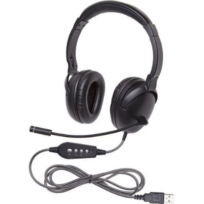 Picture of Califone NeoTech Plus 1017MUSB Headset - Stereo - USB - Wired - 32 Ohm - 20 Hz - 20 kHz - Over-the-head - Binaural - Circumaural - 6 ft Cable - Noise Reduction, Electret, Condenser, Uni-directional Microphone - Black