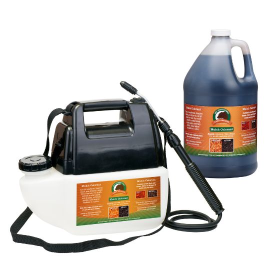 Picture of Just Scentsational Bark Mulch Colorant With Battery-Powered Sprayer, Black, 1 Gallon