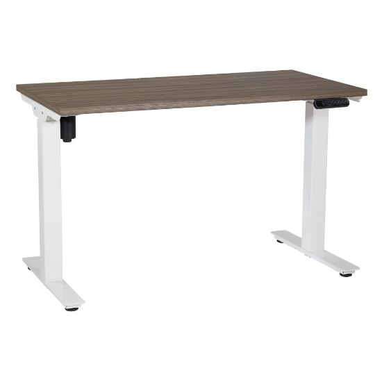 Picture of Office Star Pro Line II Prado 2-Stage 1-Motor Height-Adjustable Table, 47in x 47-3/4in, Urban Walnut/White