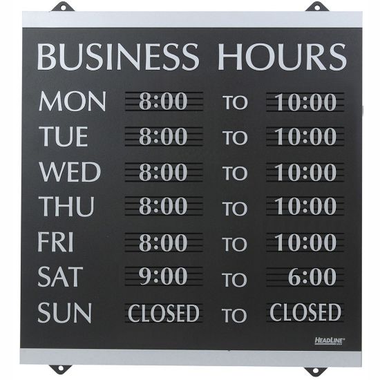 Picture of U.S. Stamp & Sign Century Series "Business Hours" Sign, 14inH x 13inW