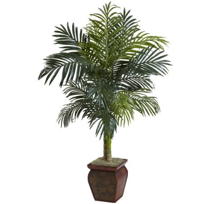 Picture of Nearly Natural 4-1/2ftH Golden Cane Palm Tree With Decorative Planter, Green