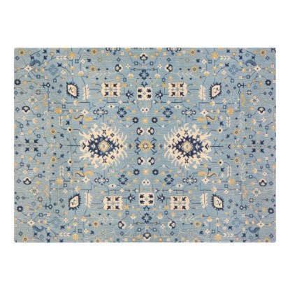 Picture of Anji Mountain Tabriz Rug'd Chair Mat, 1/4inH x 36inW x 48inD, Blue/Beige/Gold