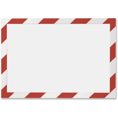 Picture of DURABLE DURAFRAME SECURITY Self-Adhesive Magnetic Letter Sign Holder - Holds Letter-Size 8-1/2in x 11in , Red/White, 2 Pack