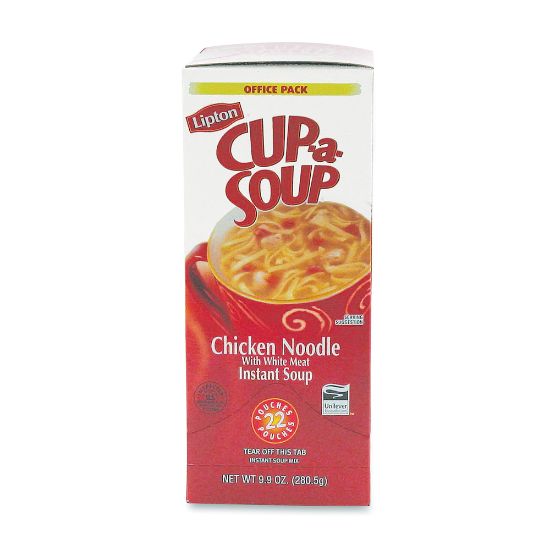 Picture of Lipton Chicken Noodle Cup A Soup, 0.45 Oz, Box Of 22 Envelopes