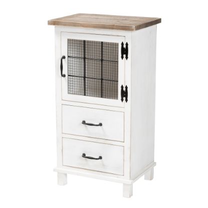 Picture of Baxton Studio Faron 19inW 2-Drawer Storage Cabinet, White/Oak Brown