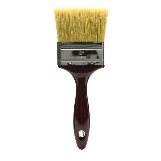 Picture of Princeton Gesso Paint Brush Series 5450, 3in, Flat Bristle, Natural, Burgundy