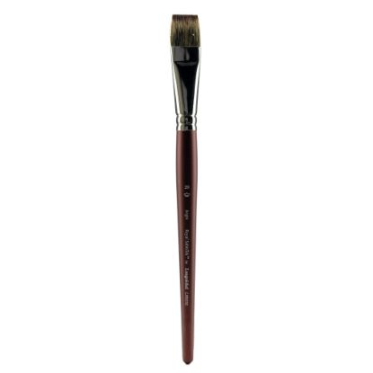 Picture of Royal & Langnickel Sabletek Short-Handle Paint Brush, L95010, Size 28, Bright Bristle, Sable Hair, Dark Brown