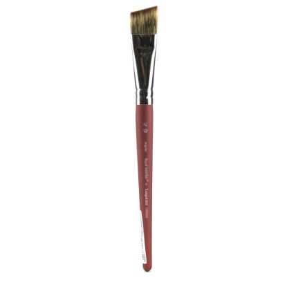 Picture of Royal & Langnickel Short-Handle Paint Brush L95060, 3/4in, Angular Bristle, Sable Hair, Dark Red