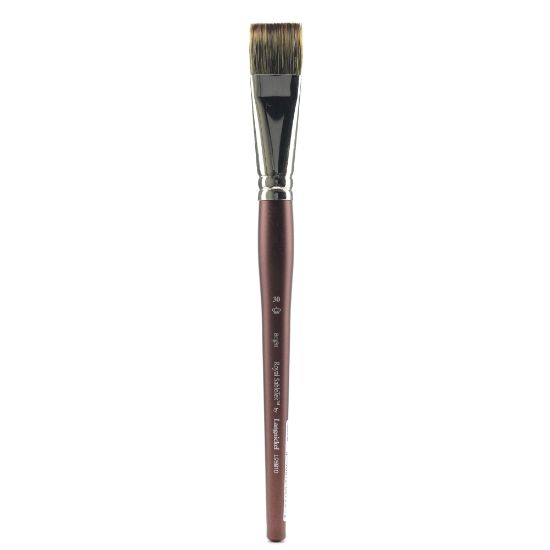 Picture of Royal & Langnickel Sabletek Short-Handle Paint Brush, L95010, Size 30, Bright Bristle, Dark Brown